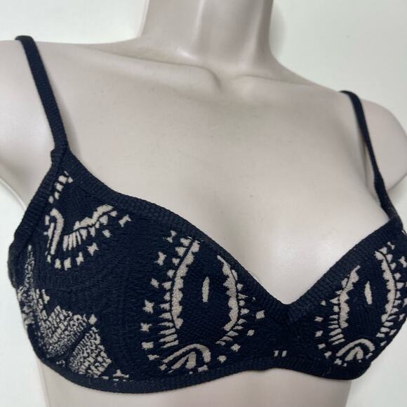 DEVON WINDSOR Zara Bikini Top in Black Paisley sz XS - Picture 6 of 7